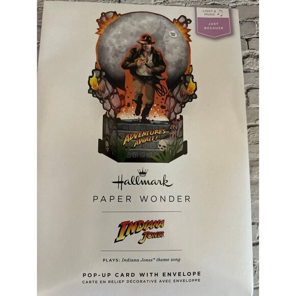 Hallmark Other - Indiana Jones - Hallmark Paper Wonder Pop-up card with envelope, light and music